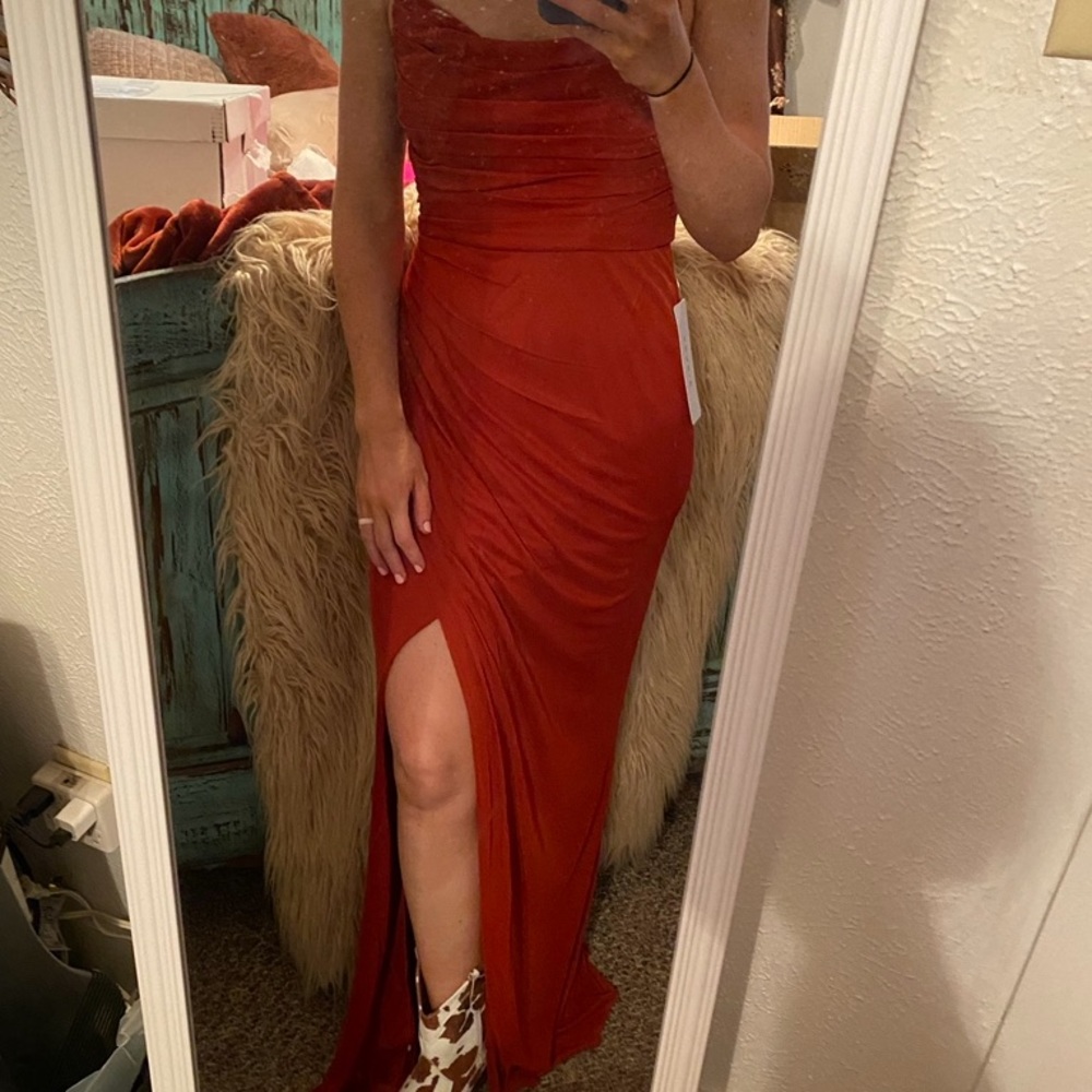 Azazie side slit dress